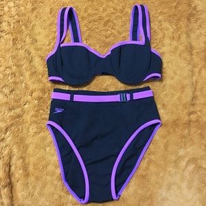 Vintage high waisted bikini belted M sexy waist